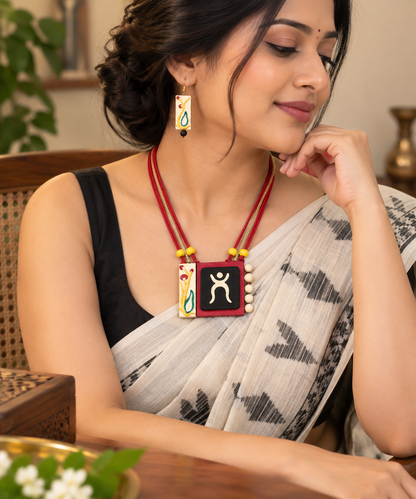 Handcrafted Terracotta Jewellery Set for Women | Indian Traditional Clay Necklace & Earrings | Ethnic Fashion Jewellery | TRN160