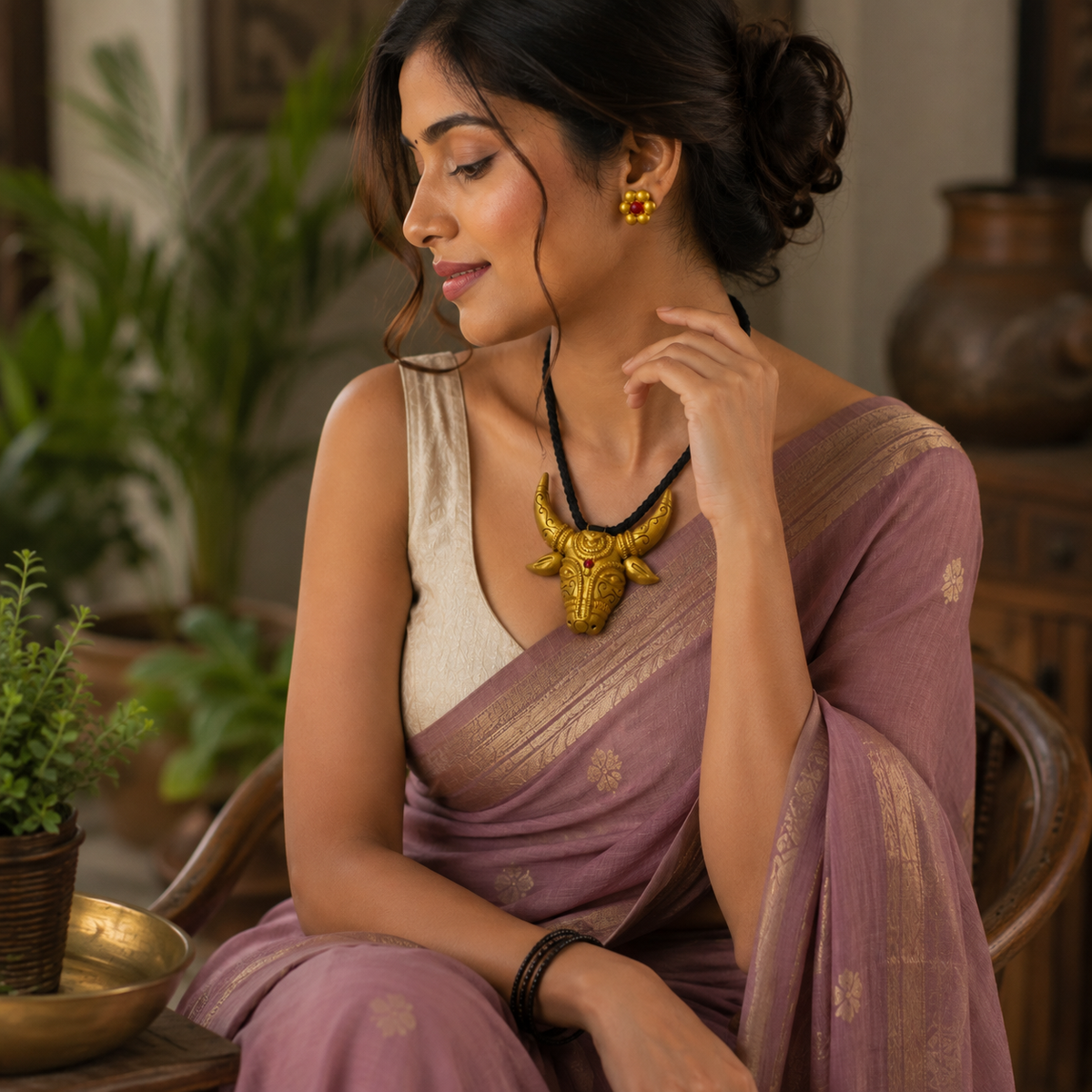 Handcrafted Terracotta Jewellery Set for Women | Indian Traditional Clay Necklace & Earrings | Ethnic Fashion Jewellery | TRN180