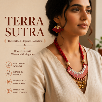 Handmade Terracotta Jewelry Set for Woman TRN107