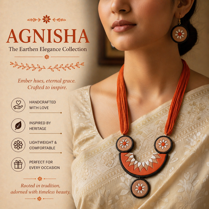 Handmade Terracotta Jewelry Set for Woman TRN108