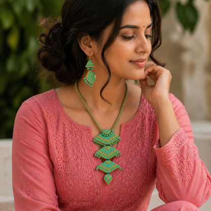 Handmade Terracotta Jewelry Set for Woman TRN125