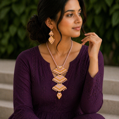 Handmade Terracotta Jewelry Set for Woman TRN125