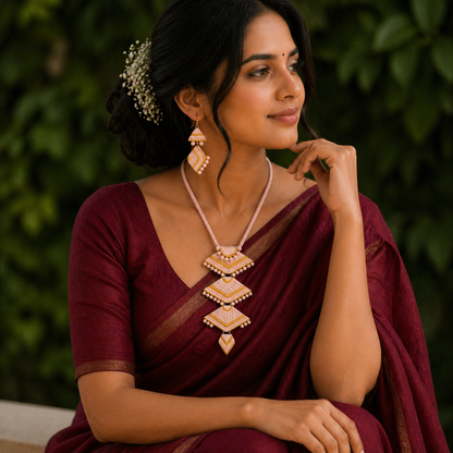 Handmade Terracotta Jewelry Set for Woman TRN125