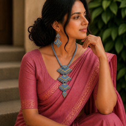 Handmade Terracotta Jewelry Set for Woman TRN125