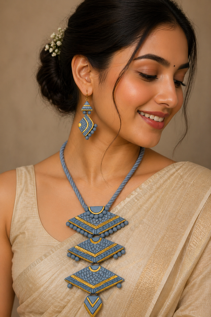 Handmade Terracotta Jewelry Set for Woman TRN125