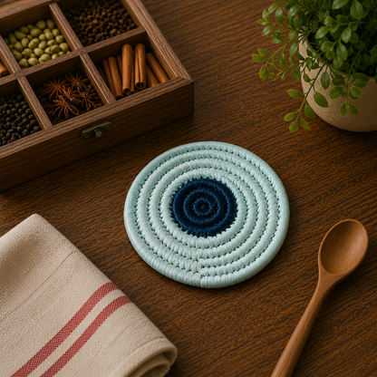 Handmade Sabai Grass Coasters (Set of 4) || Diameter 4"