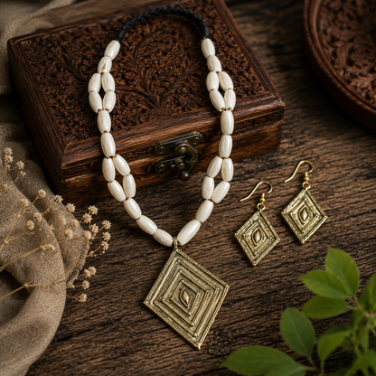 Dhokra Art Brass Metal Jewellery for Women D78