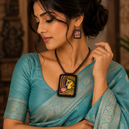 Handmade Terracotta Jewelry Set Devi Durga TRN171