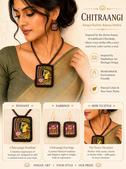Handmade Terracotta Jewelry Set Devi Durga TRN171