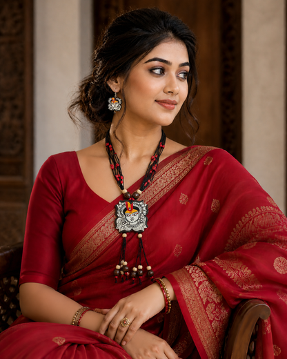 Handmade Terracotta Jewelry Set Devi Durga TRN122