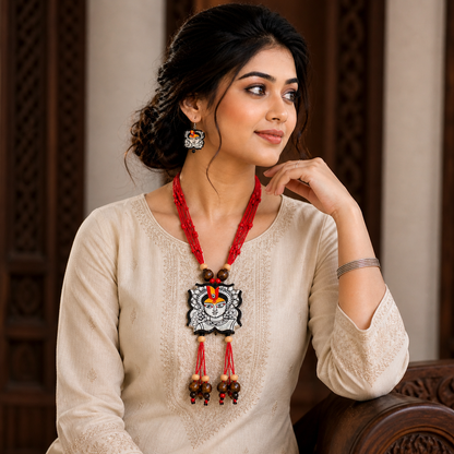 Handmade Terracotta Jewelry Set Devi Durga TRN122