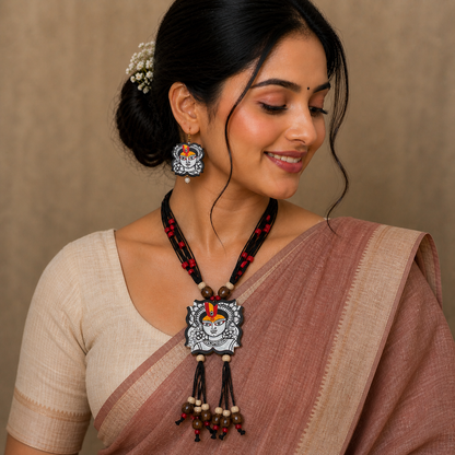 Handmade Terracotta Jewelry Set Devi Durga TRN122