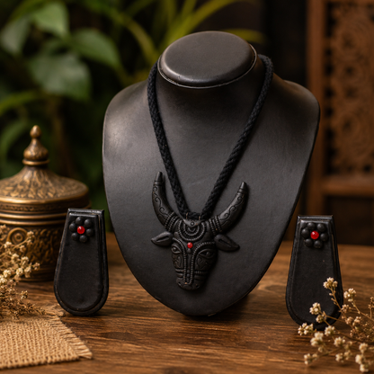 Handcrafted Terracotta Jewellery Set for Women | Indian Traditional Clay Necklace & Earrings | Ethnic Fashion Jewellery | TRN180