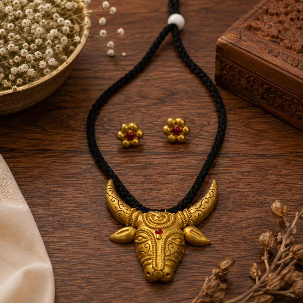 Handcrafted Terracotta Jewellery Set for Women | Indian Traditional Clay Necklace & Earrings | Ethnic Fashion Jewellery | TRN180