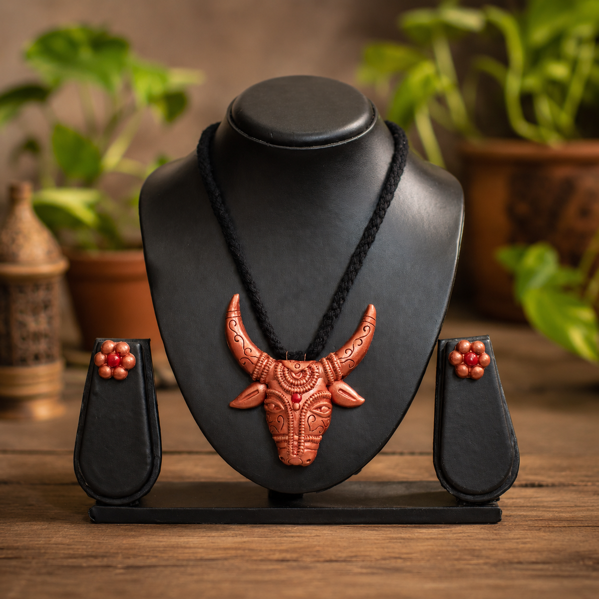 Handcrafted Terracotta Jewellery Set for Women | Indian Traditional Clay Necklace & Earrings | Ethnic Fashion Jewellery | TRN180