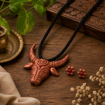Handcrafted Terracotta Jewellery Set for Women | Indian Traditional Clay Necklace & Earrings | Ethnic Fashion Jewellery | TRN180