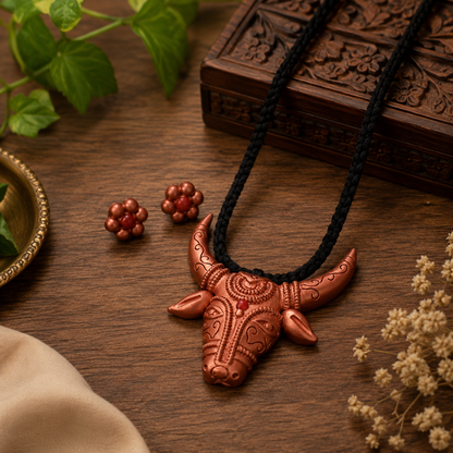 Handcrafted Terracotta Jewellery Set for Women | Indian Traditional Clay Necklace & Earrings | Ethnic Fashion Jewellery | TRN180