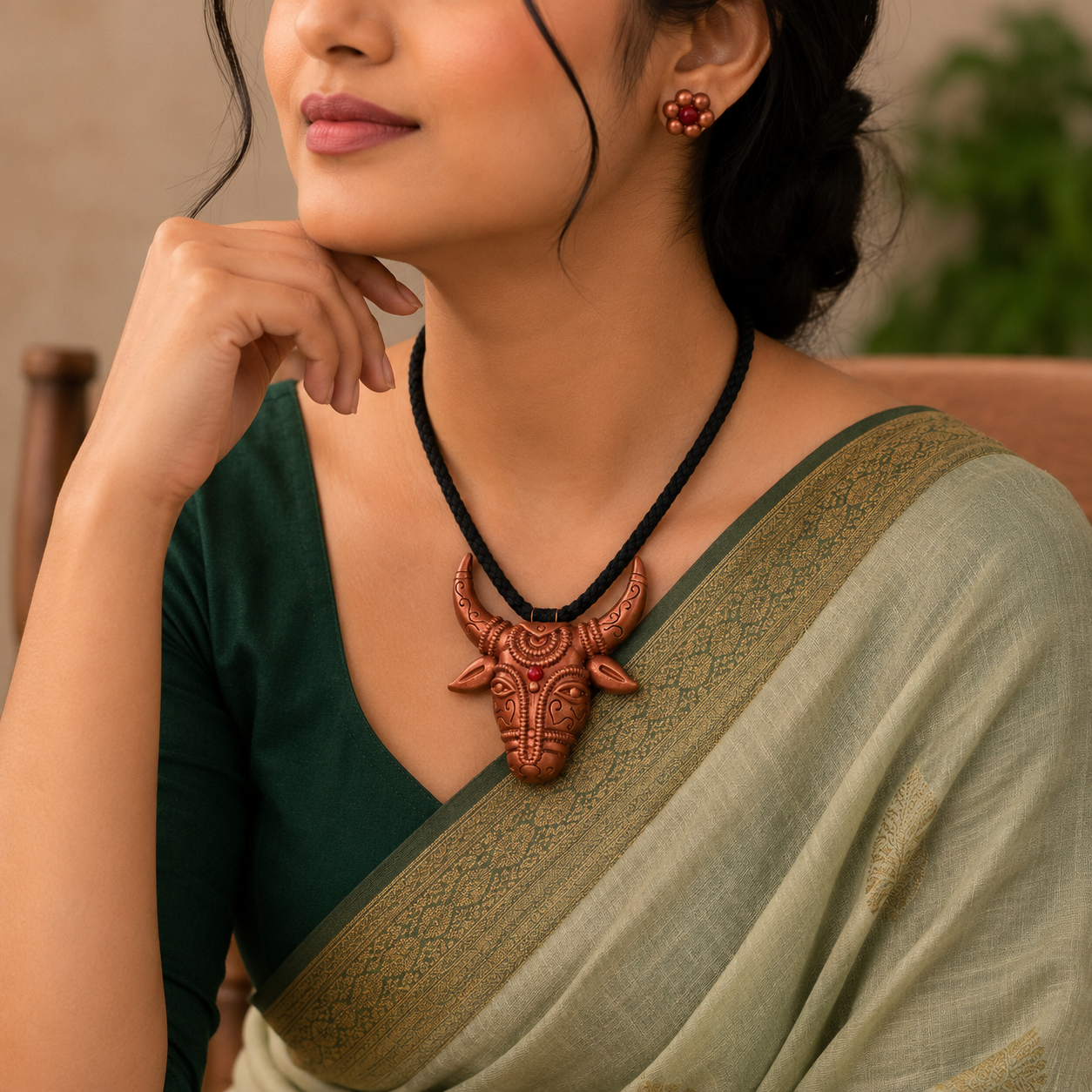Handcrafted Terracotta Jewellery Set for Women | Indian Traditional Clay Necklace & Earrings | Ethnic Fashion Jewellery | TRN180