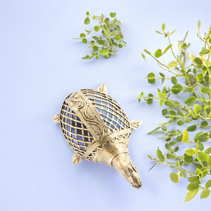 Dokra Art Brass Metal Medium Size Turtle Vastu Showpiece || D22