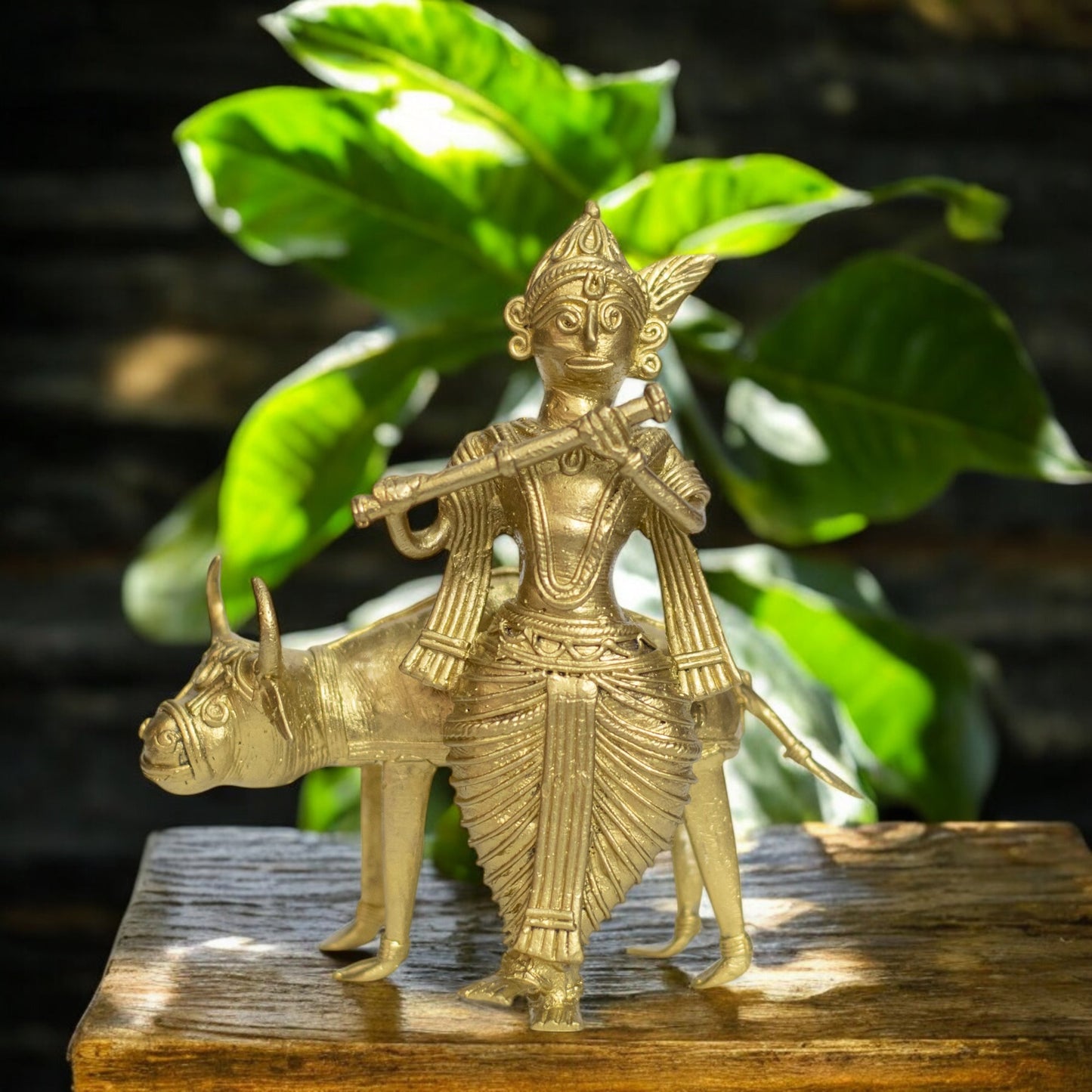 Dhokra Art Brass Metal Krishna || 5.5 inch || D45