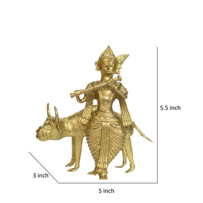 Dhokra Art Brass Metal Krishna || 5.5 inch || D45