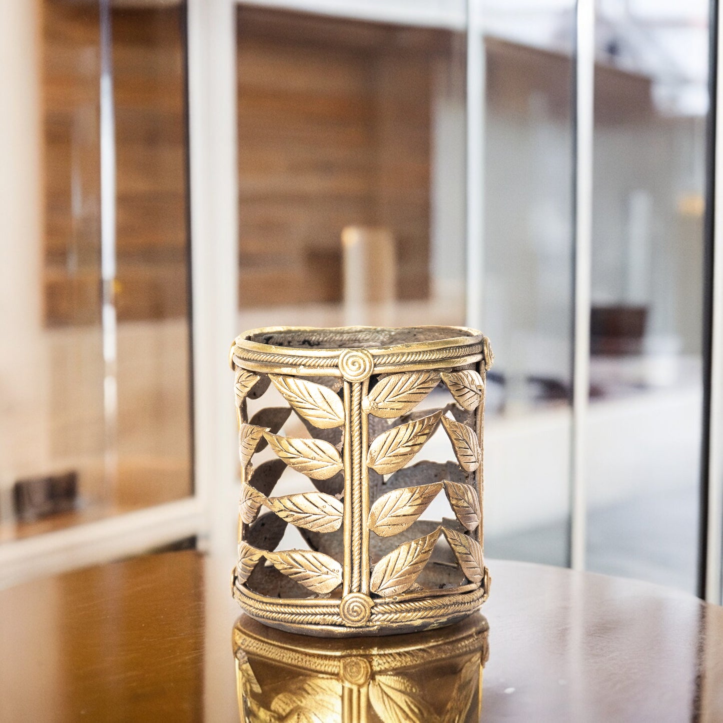 Dhokra Art Brass Metal Handcrafted Pen Stand || D47PS