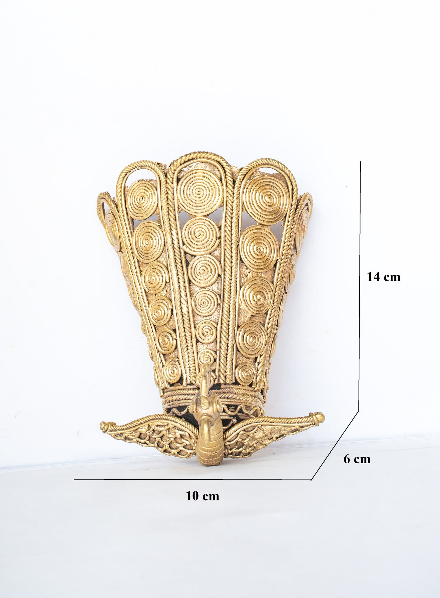Dhokra Art Brass Metal Handcrafted Peacock Wall Mount Pen Stand || D48