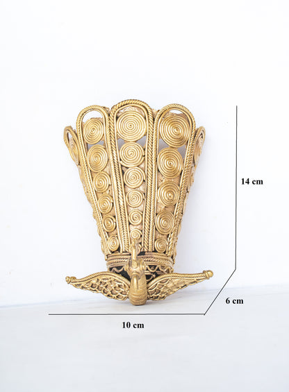 Dhokra Art Brass Metal Handcrafted Peacock Wall Mount Pen Stand || D48