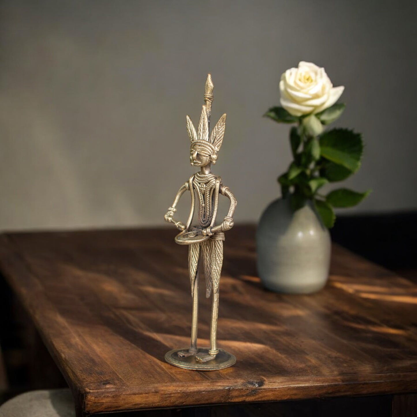 Dhokra Art Brass Metal Tribal Musician Man Home Decor || D82