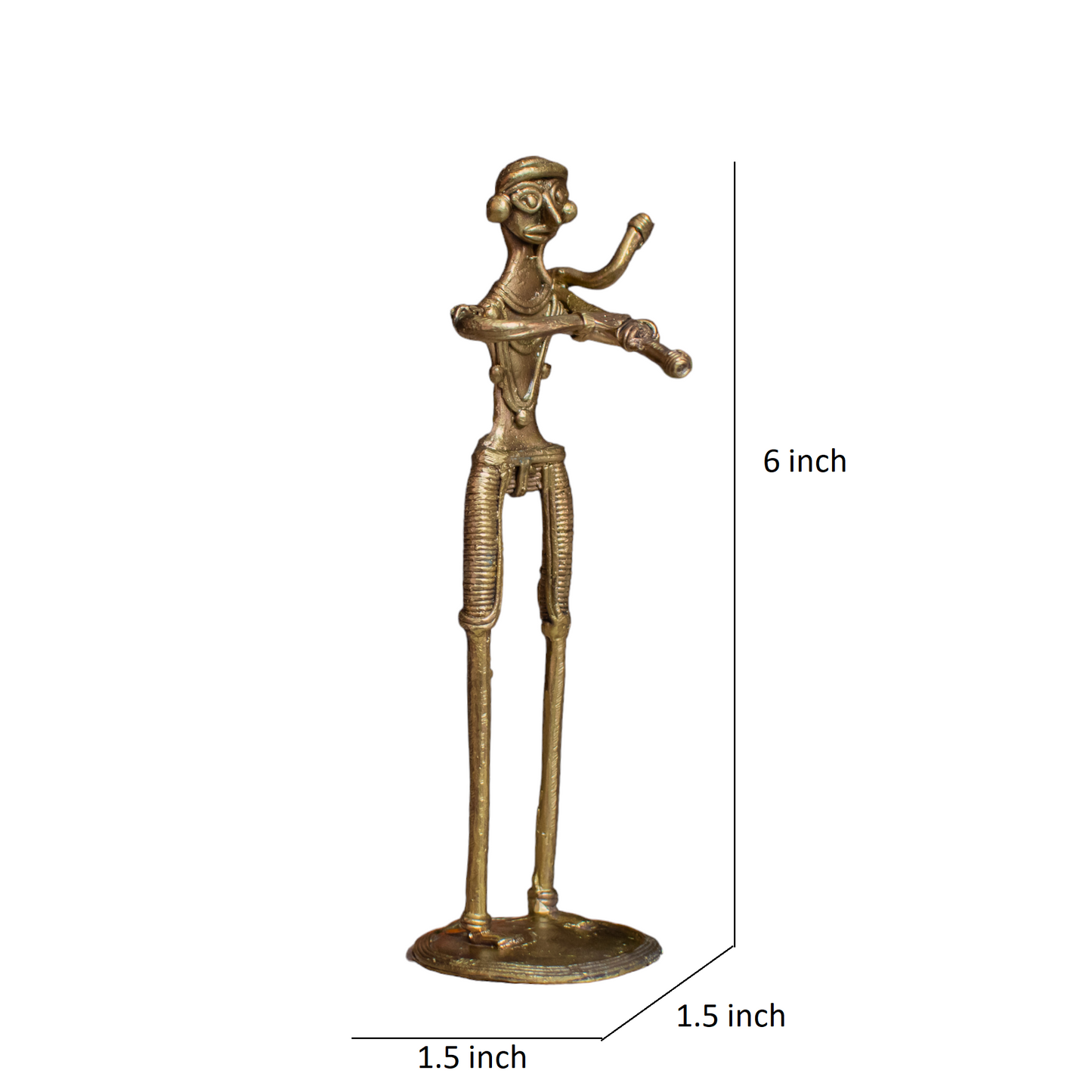 Dhokra Art Brass Metal Farmer carry plow on shoulder for Home Decor || D83