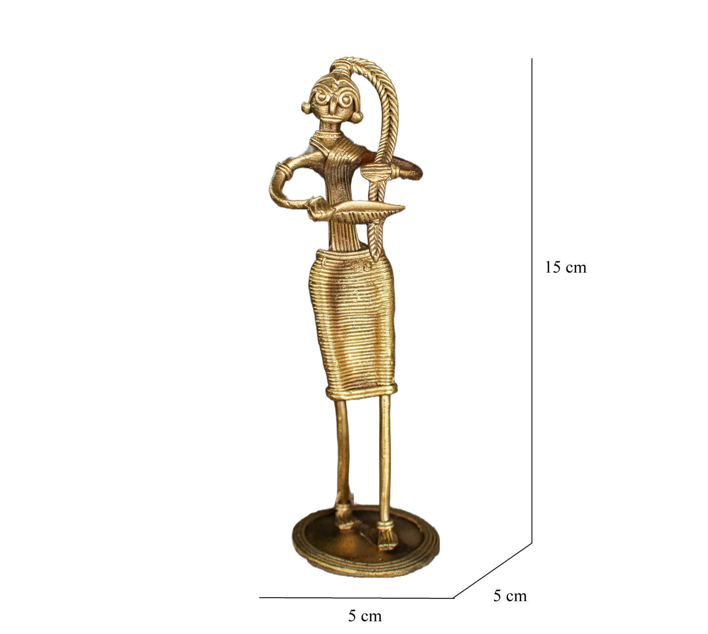 Dhokra Art Brass Metal Women Combing Hair Home Decor|| D84