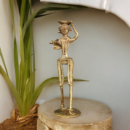 Dhokra Art Brass Metal Farmer for Home Decor I Desk Decor || D88