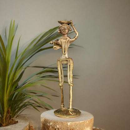 Dhokra Art Brass Metal Farmer for Home Decor I Desk Decor || D88