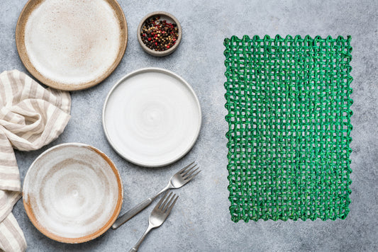 Handcrafted Sabai Grass AZO-Free Dyed 100% Natural Dining Table Placemats || 12x18 Inches (Set of 4)