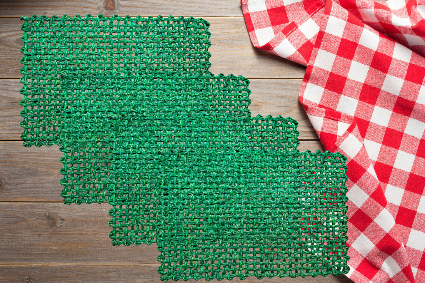 Handcrafted Sabai Grass AZO-Free Dyed 100% Natural Dining Table Placemats || 12x18 Inches (Set of 4)