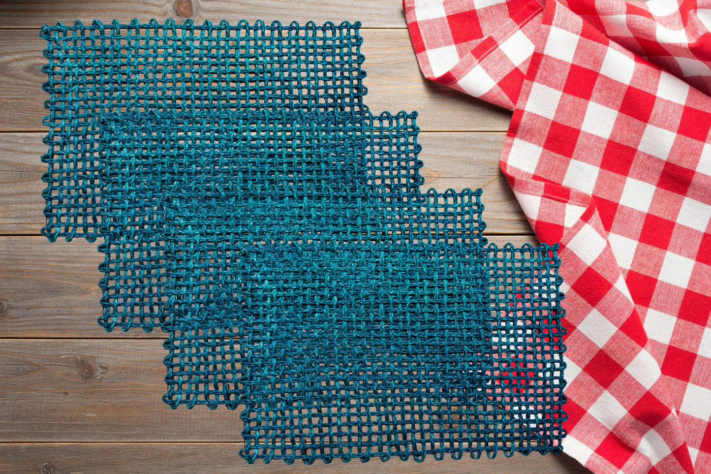 Handcrafted Sabai Grass AZO-Free Dyed 100% Natural Dining Table Placemats || 12x18 Inches (Set of 4)