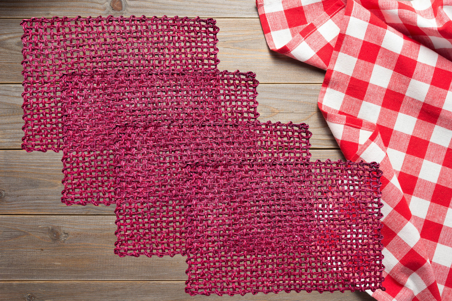Handcrafted Sabai Grass AZO-Free Dyed 100% Natural Dining Table Placemats || 12x18 Inches (Set of 4)