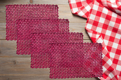 Handcrafted Sabai Grass AZO-Free Dyed 100% Natural Dining Table Placemats || 12x18 Inches (Set of 4)