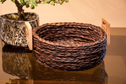 Handcrafted Sabai Grass AZO-Free Dyed 100% Natural Storage Box/Utility Box (H x L x B = 4 inch x 8 inch x 8 inch)