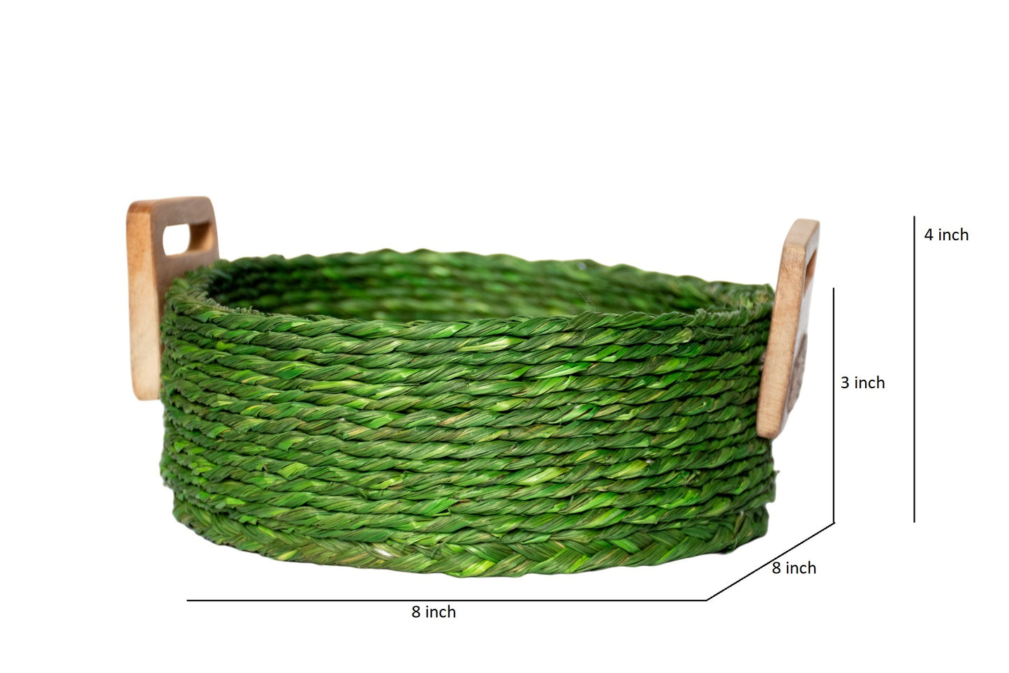 Handcrafted Sabai Grass AZO-Free Dyed 100% Natural Storage Box/Utility Box (H x L x B = 4 inch x 8 inch x 8 inch)