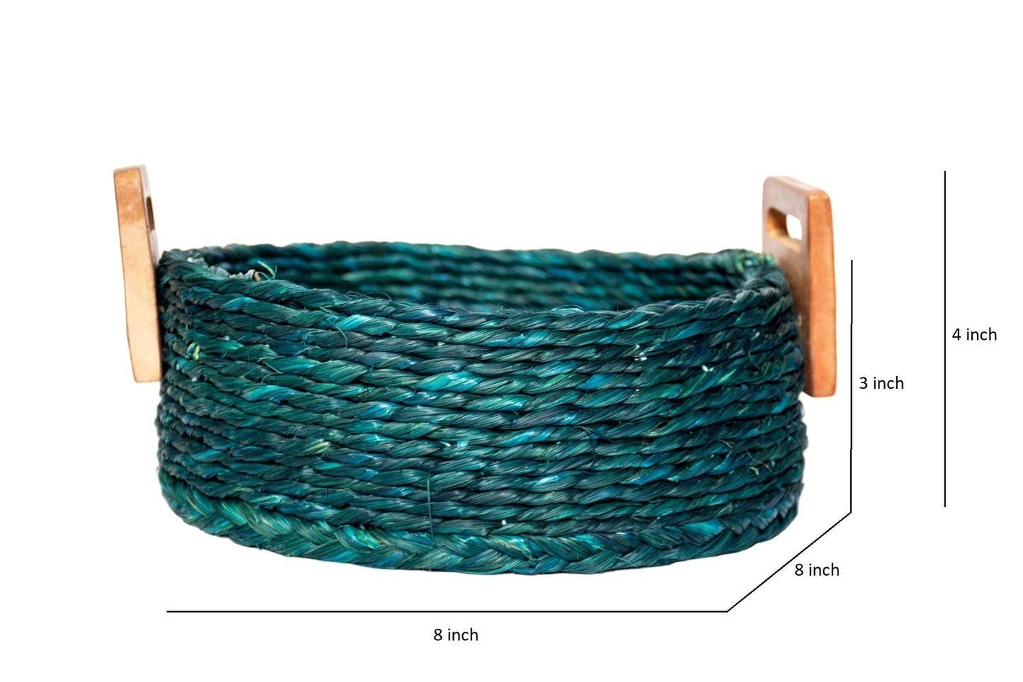 Handcrafted Sabai Grass AZO-Free Dyed 100% Natural Storage Box/Utility Box (H x L x B = 4 inch x 8 inch x 8 inch)