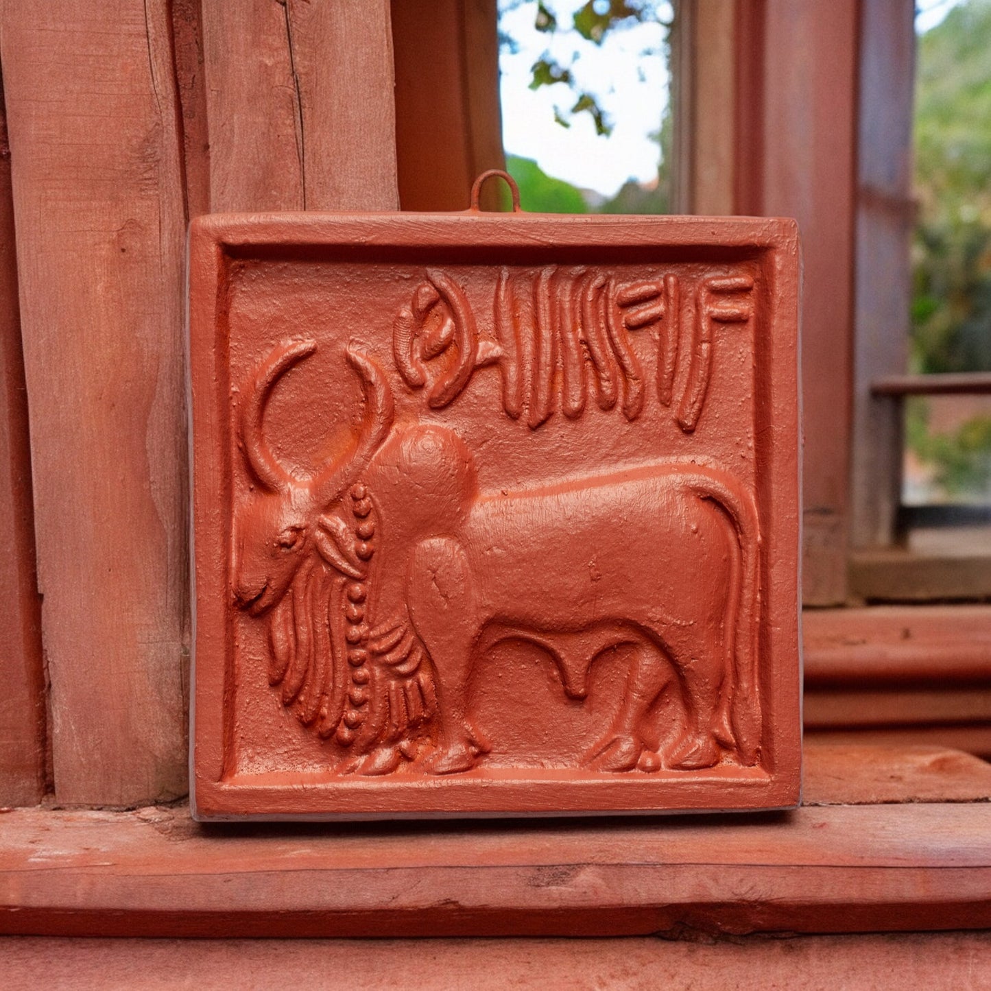Terracotta Wall Hanging Harappan Art Tiles (4 inch x 4 inch)
