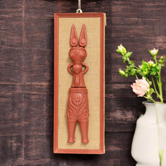Terracotta Bankura Horse Wall Hanging T15 (H x W : 17 inch x 6 inch)