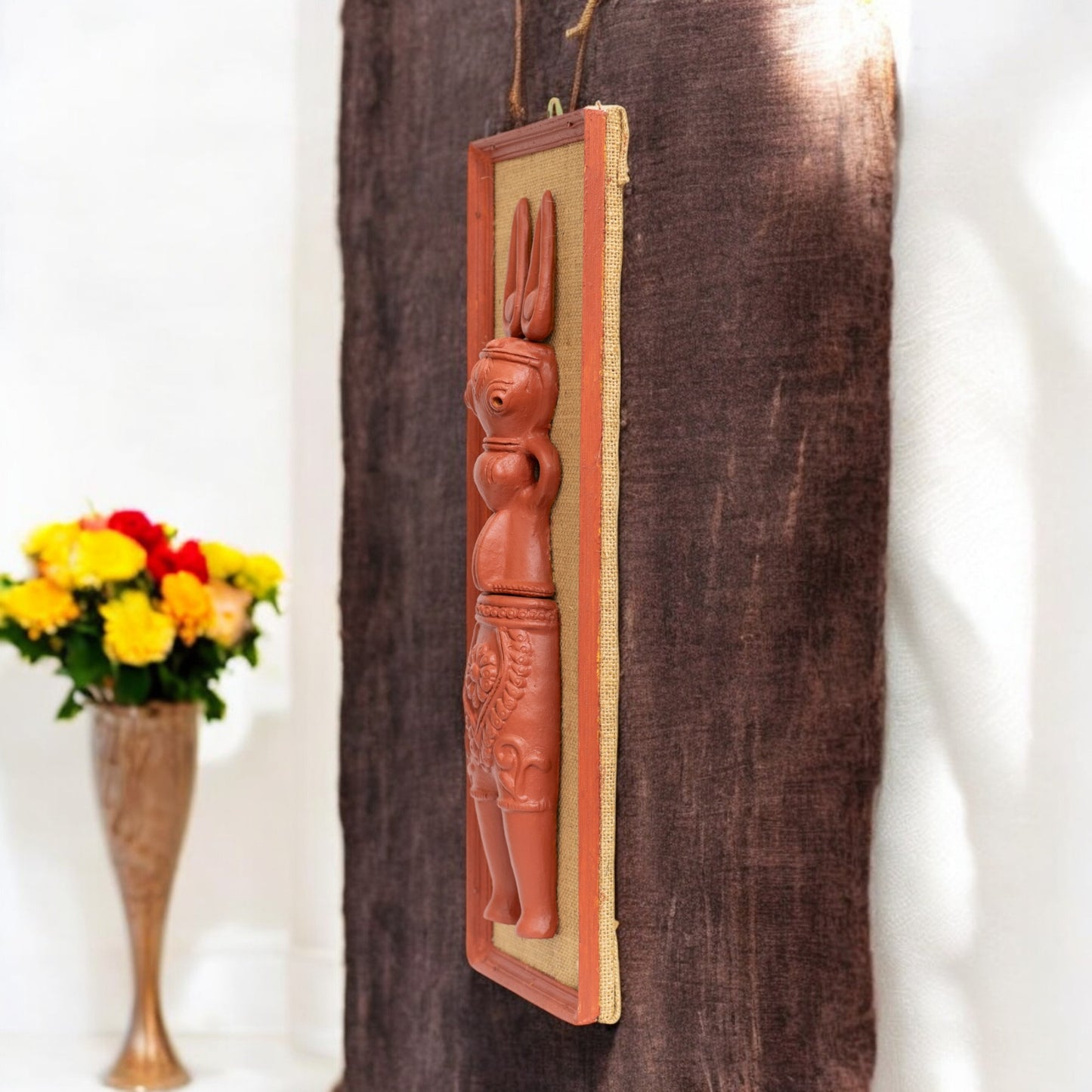 Terracotta Bankura Horse Wall Hanging T15 (H x W : 17 inch x 6 inch)
