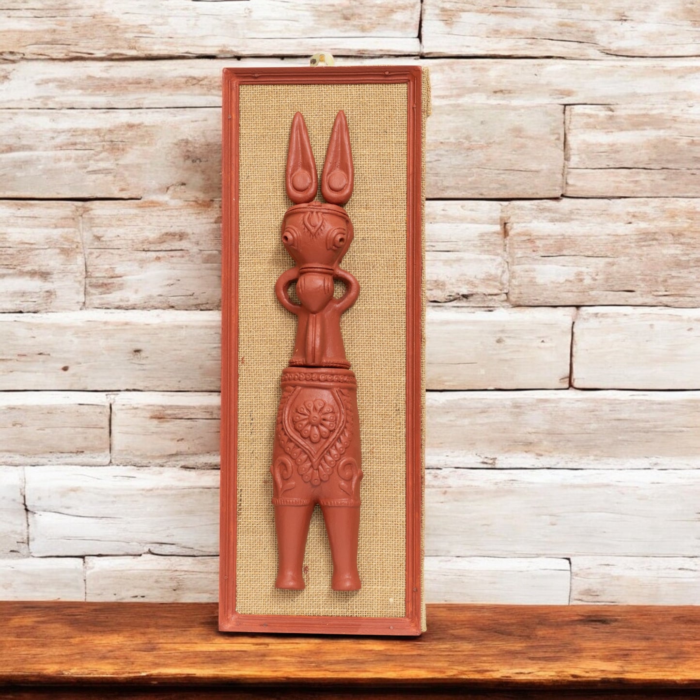 Terracotta Bankura Horse Wall Hanging T15 (H x W : 17 inch x 6 inch)