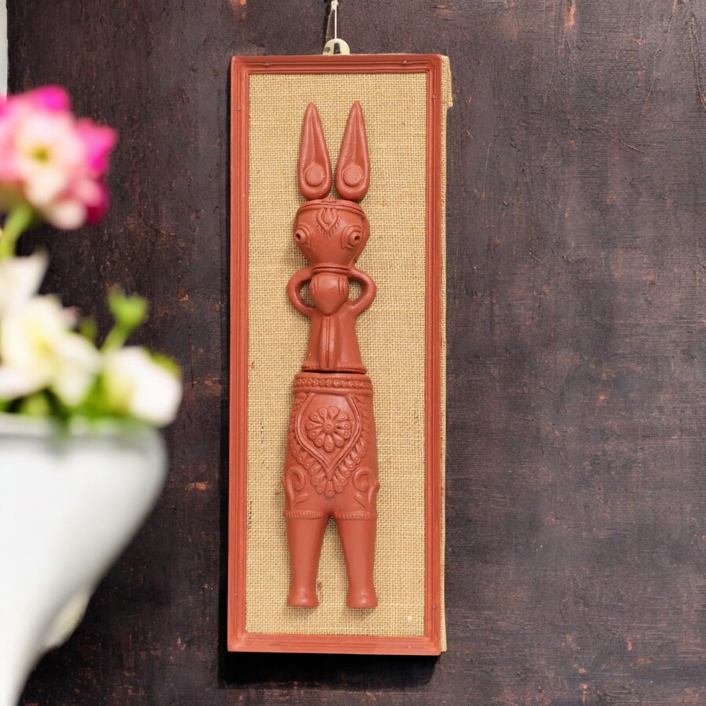 Terracotta Bankura Horse Wall Hanging T15 (H x W : 17 inch x 6 inch)