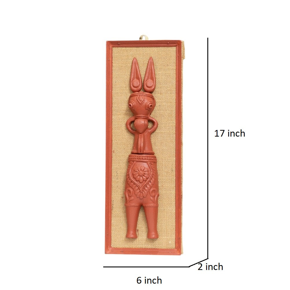 Terracotta Bankura Horse Wall Hanging T15 (H x W : 17 inch x 6 inch)
