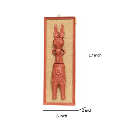 Terracotta Bankura Horse Wall Hanging T15 (H x W : 17 inch x 6 inch)