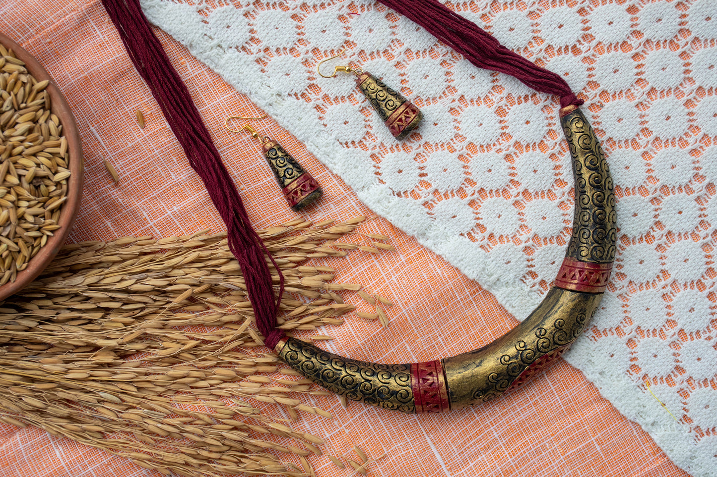 Handmade Terracotta Jewelry Set TR103