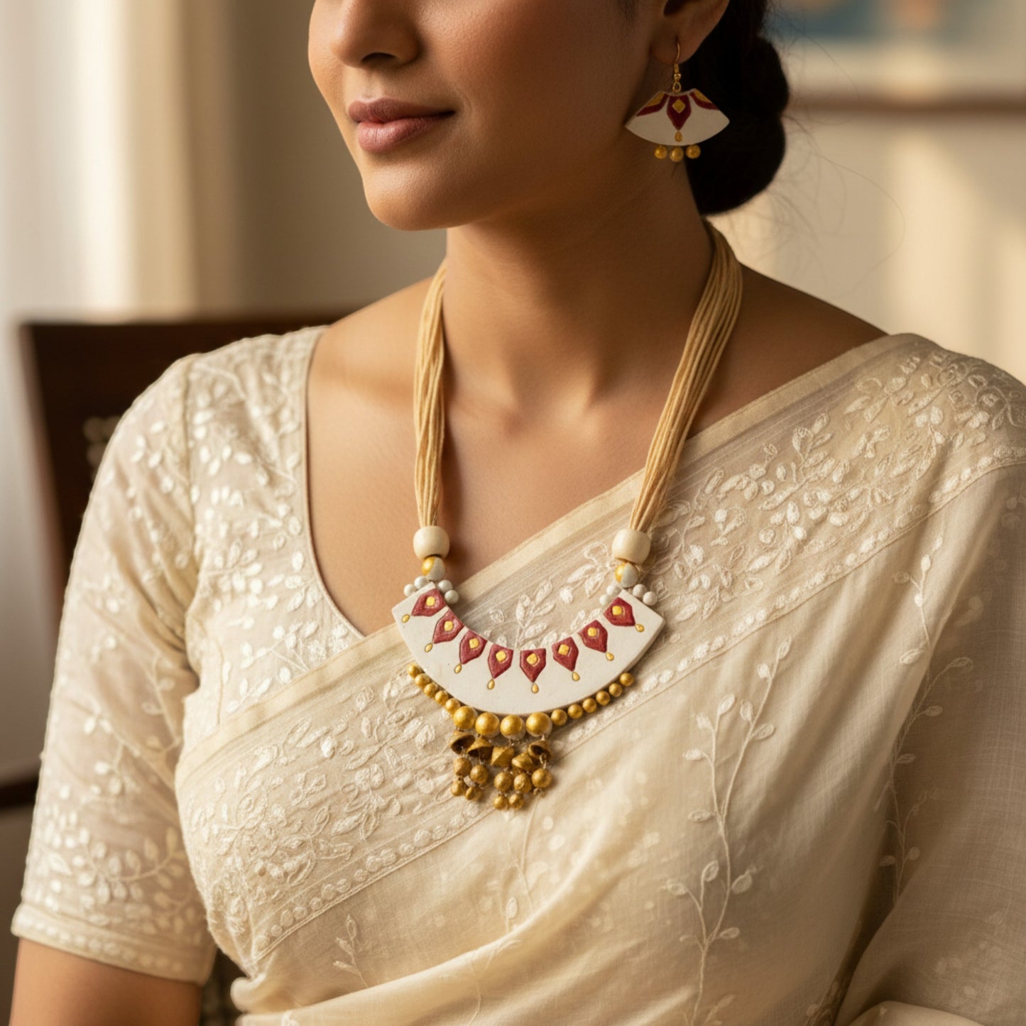 Handmade Terracotta Jewelry Set for Woman TRN107